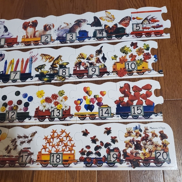 Melissa & Doug Number Train Floor Puzzle Over 9 Feet Long 21 Pieces Counting 425 - Picture 7 of 8